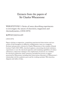 Extracts from the papers of Sir Charles Wheatstone