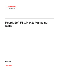 PeopleSoft FSCM 9.2: Managing Items