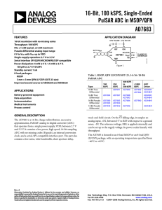 AD7683 16-Bit, 100 kSPS, Single