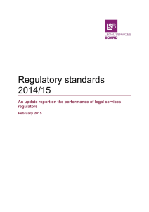 Regulatory standards 2014/15