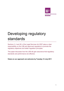 Developing regulatory standards