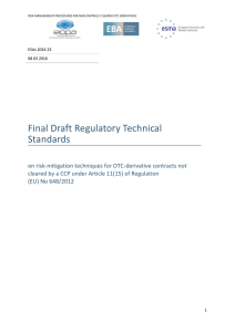 Final Draft Regulatory Technical Standards