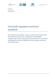 Final draft regulatory technical standards - eiopa