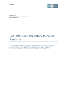 EBA FINAL Draft Regulatory Technical Standards