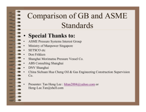 Comparison of GB and ASME Standards