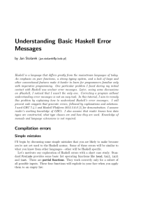 Understanding Basic Haskell Error Messages, Stolarek