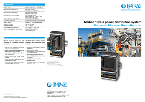 Module 18plus power distribution system Compact. Modular. Cost