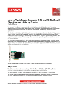 Lenovo ThinkServer Advanced 8 Gb and 16 Gb (Gen 5) Fibre