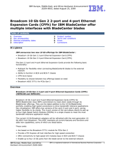 Broadcom 10 Gb Gen 2 2-port and 4-port Ethernet Expansion