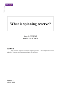 What is spinning reserve? - Department of Electrical Engineering at