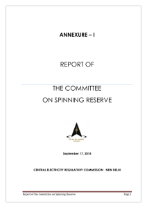 report of the committee on spinning reserve
