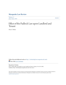 Effect of the Padlock Law upon Landlord and Tenant