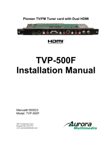 TVP-500F Installation Manual
