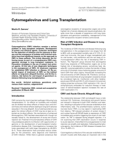 Cytomegalovirus and Lung Transplantation