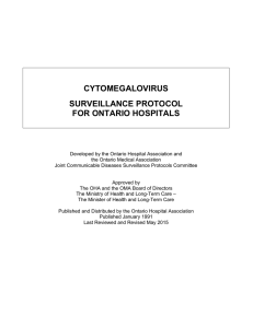 Cytomegalovirus Protocol Revised May 2015