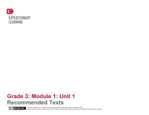 Grade 3: Module 1: Unit 1 Recommended Texts
