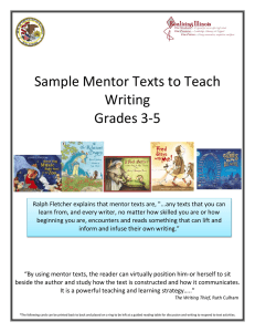 Sample Mentor Texts to Teach Writing Grades 3-5