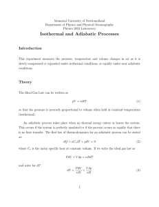 Isothermal and Adiabatic Processes