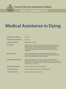 Medical Assistance in Dying - College of Physicians and Surgeons