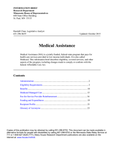 Medical Assistance - Minnesota House of Representatives