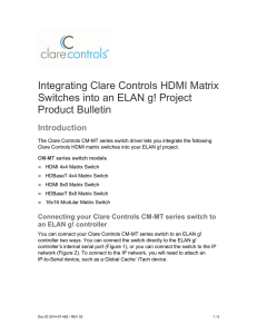 Integrating Clare Controls HDMI Matrix Switches into an Elan G