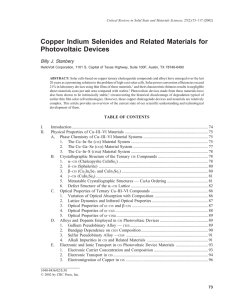 Copper Indium Selenides and Related Materials for Photovoltaic