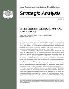 Strategic Analysis - Levy Economics Institute of Bard College