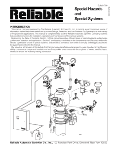 Bulletin 700 Special Hazards and Special Systems