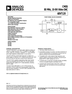 ADV7128 CMOS 80 MHz, 10