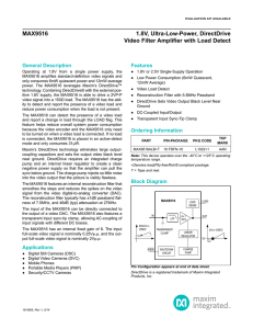 MAX9516 1.8V, Ultra-Low-Power, DirectDrive Video Filter Amplifier