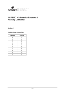 2015 HSC Mathematics Extension 1 Marking Guidelines