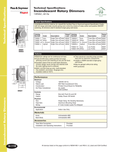 Incandescent Rotary Dimmers