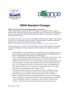 OSHA Standard Changes - Independent Electrical Contractors