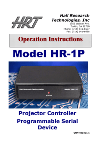 Model HR-1P, Projector Controller