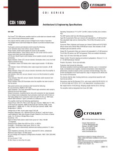Crown CDi 1000 Specifications