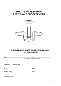Questionnaire: Multi-engine Piston Aeroplane Endorsement