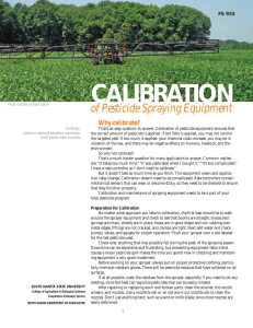 Calibration of Pesticide Spraying Equipment