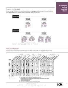 Product selection guide Product comparison