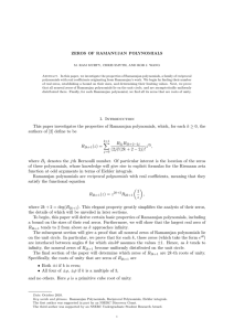 1. Introduction This paper investigates the properties of Ramanujan