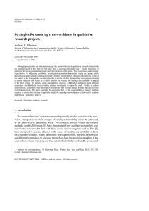 Strategies for ensuring trustworthiness in qualitative research projects