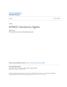 M 090.01: Introductory Algebra - ScholarWorks