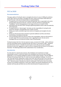 VCC in 2020 - Voorburg Cricket Club