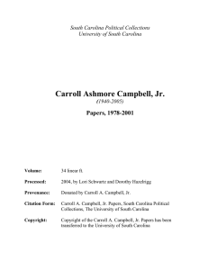 Carroll Ashmore Campbell, Jr. - Thomas Cooper Library