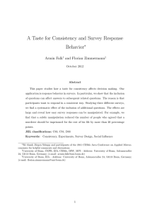 A Taste for Consistency and Survey Response Behavior