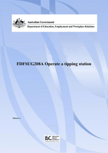 FDFSUG208A Operate a tipping station