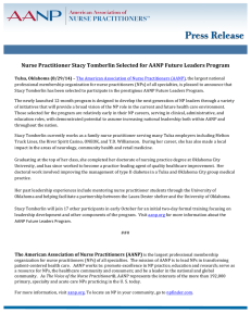 Nurse Practitioner Stacy Tomberlin Selected for AANP Future