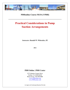 Practical Considerations in Pump Suction Arrangements