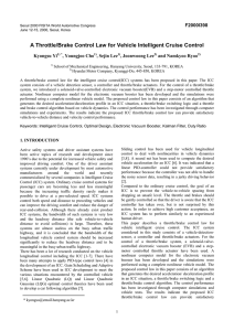 A Throttle/Brake Control Law for Vehicle Intelligent Cruise Control