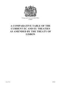 a comparative table of the current ec and eu treaties as amended by