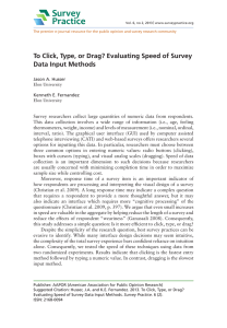 To Click, Type, or Drag? Evaluating Speed of Survey Data Input